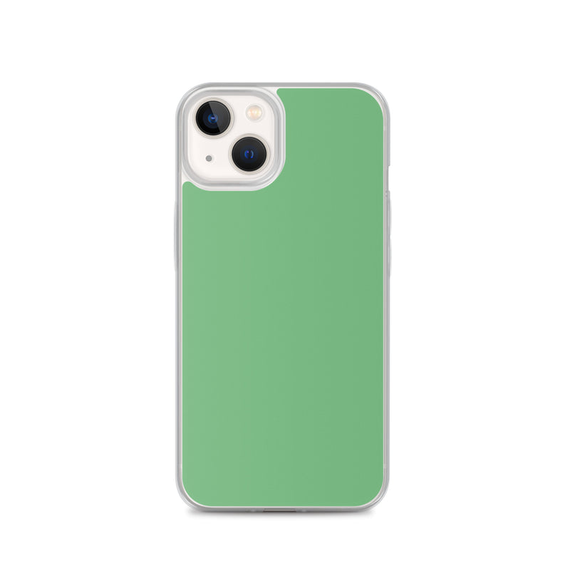 Load image into Gallery viewer, Plain Color Bay Leaf Green iPhone Case Clear Bump Resistant CREATIVETECH
