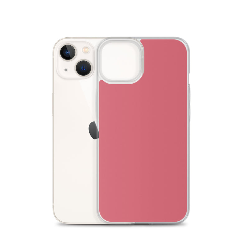 Load image into Gallery viewer, Plain Color Cabaret Pink iPhone Case Clear Bump Resistant Flexible CREATIVETECH
