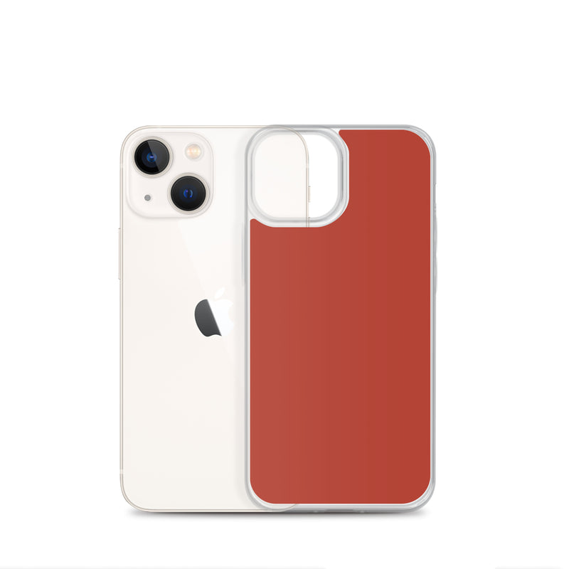Load image into Gallery viewer, Plain Color Medium Carmine Red iPhone Case Clear Bump Resistant Flexible CREATIVETECH
