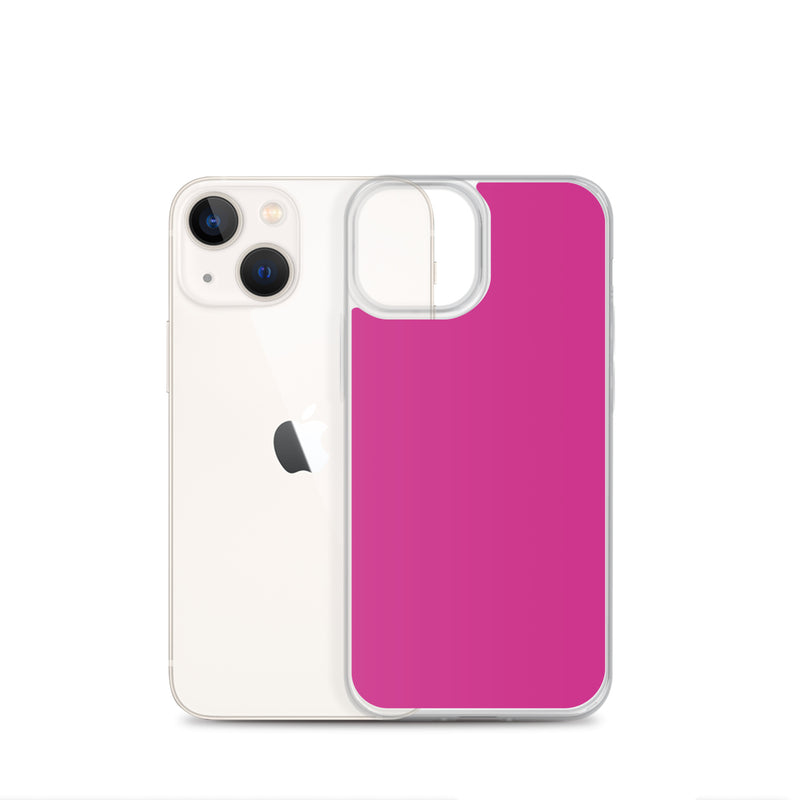 Load image into Gallery viewer, Deep Cerise Pink iPhone Clear Thin Case Plain Color CREATIVETECH
