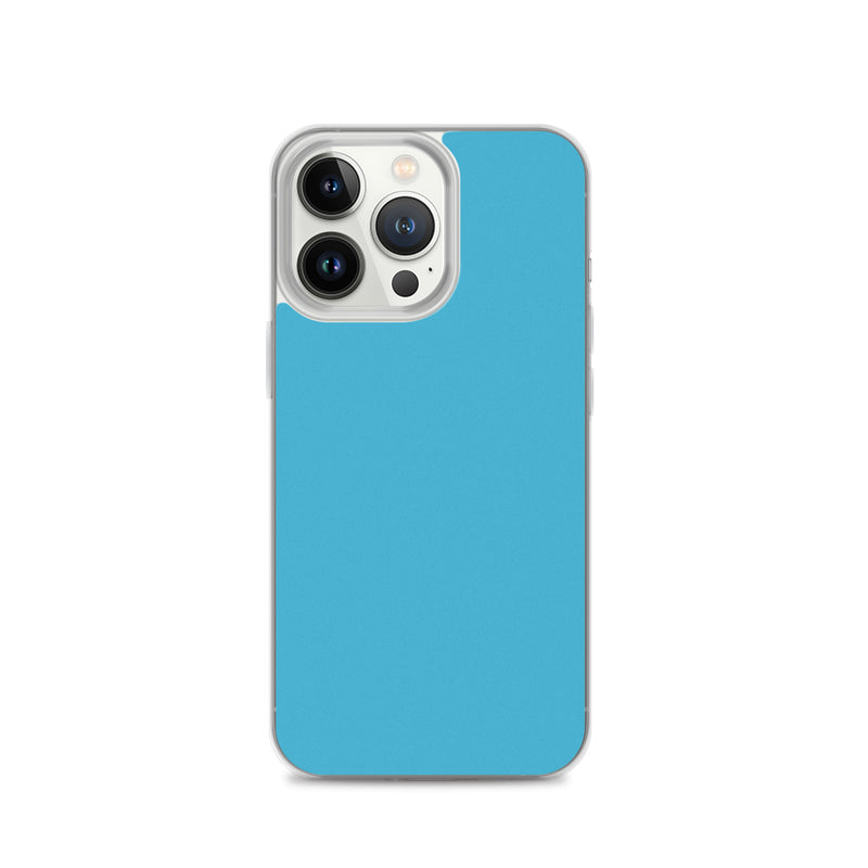 Load image into Gallery viewer, Plain Color Summer Sky Blue iPhone Case Clear Bump Resistant CREATIVETECH
