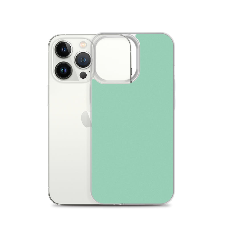 Load image into Gallery viewer, Plain Color Vista Blue Green iPhone Case Clear Bump Resistant CREATIVETECH
