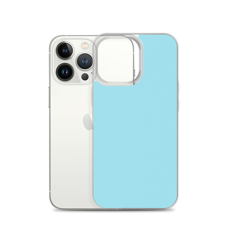 Load image into Gallery viewer, Plain Color Blizzard Blue iPhone Case Clear Bump Resistant CREATIVETECH
