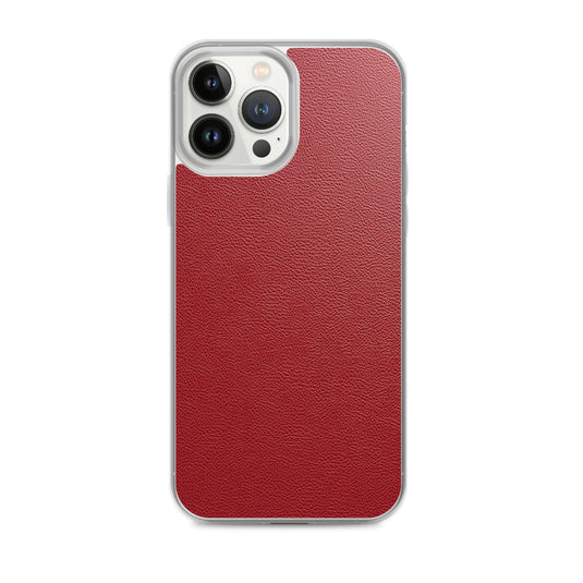 Red Leather Flexible Clear iPhone Case Bump Resistant Corners CREATIVETECH