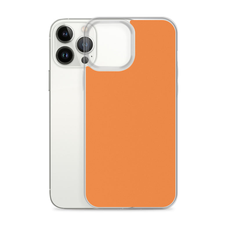 Load image into Gallery viewer, Plain Color Flamenco Orange iPhone Case Clear Bump Resistant Flexible CREATIVETECH
