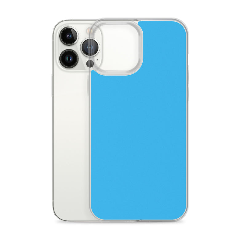 Load image into Gallery viewer, Plain Color Deep Sky Blue iPhone Case Clear Bump Resistant CREATIVETECH
