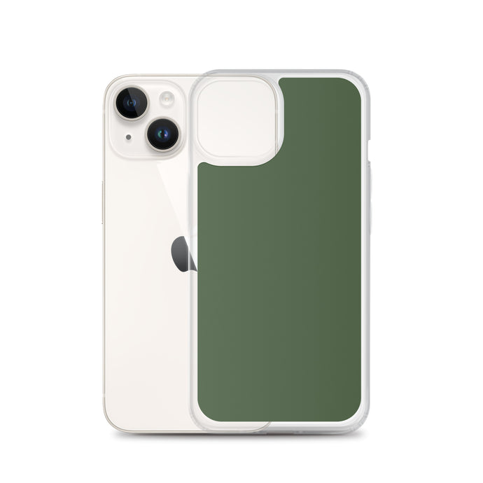 Plain Color Deep Sage iPhone Case Clear Bump Resistant CREATIVETECH