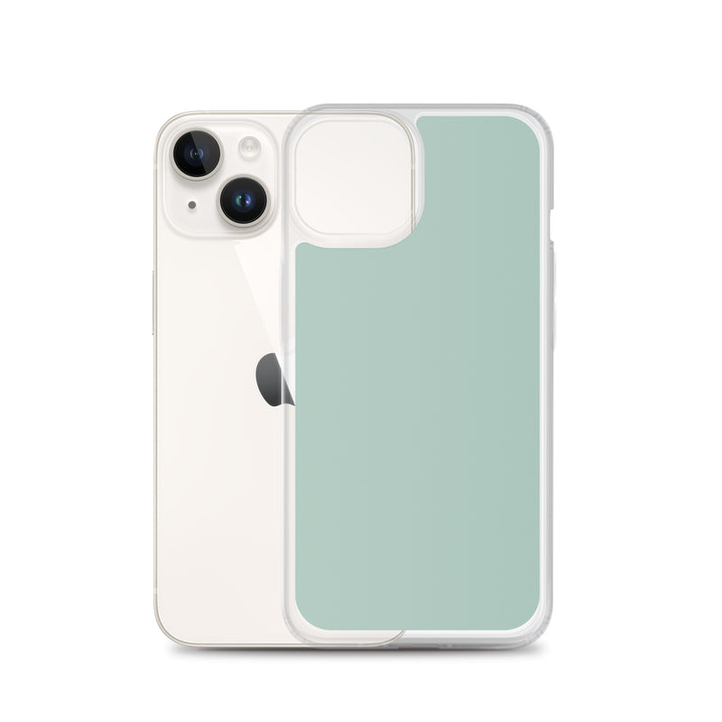 Load image into Gallery viewer, Plain Color Opal Green Blue iPhone Case Clear Bump Resistant CREATIVETECH
