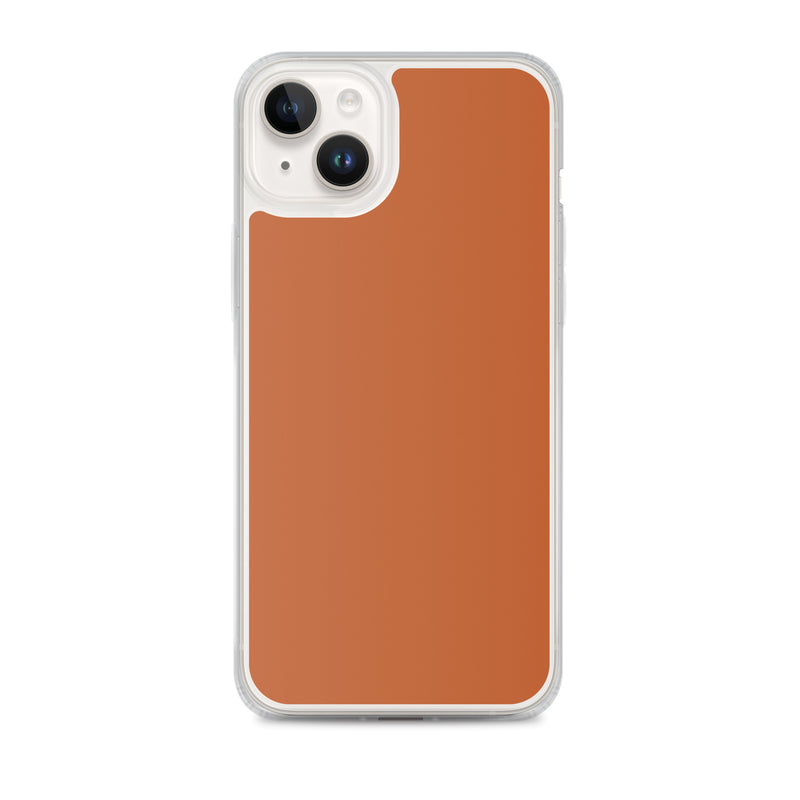 Load image into Gallery viewer, Plain Color Tenne Brown iPhone Case Clear Bump Resistant Flexible CREATIVETECH
