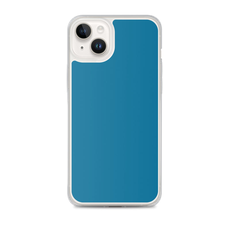 Load image into Gallery viewer, Plain Color Cerulean Blue iPhone Case Clear Bump Resistant CREATIVETECH
