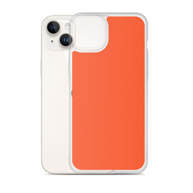 Load image into Gallery viewer, Plain Color Outrageous Orange iPhone Case Clear Bump Resistant Flexible CREATIVETECH
