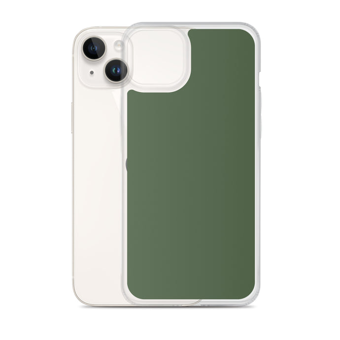 Plain Color Deep Sage iPhone Case Clear Bump Resistant CREATIVETECH