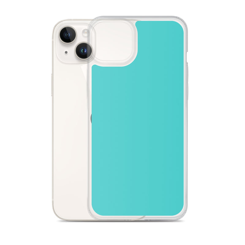 Load image into Gallery viewer, Plain Color Turquoise Blue iPhone Case Clear Bump Resistant CREATIVETECH
