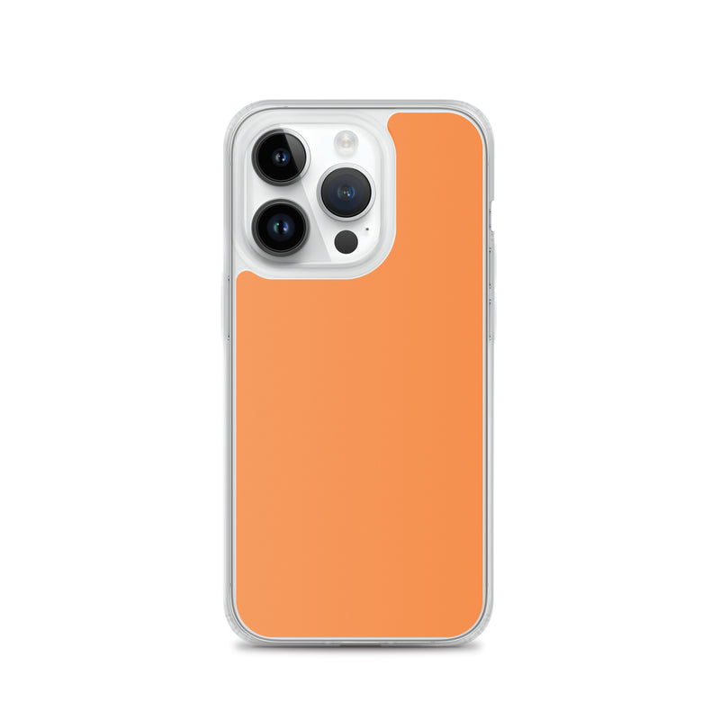 Load image into Gallery viewer, Plain Color Flamenco Orange iPhone Case Clear Bump Resistant Flexible CREATIVETECH
