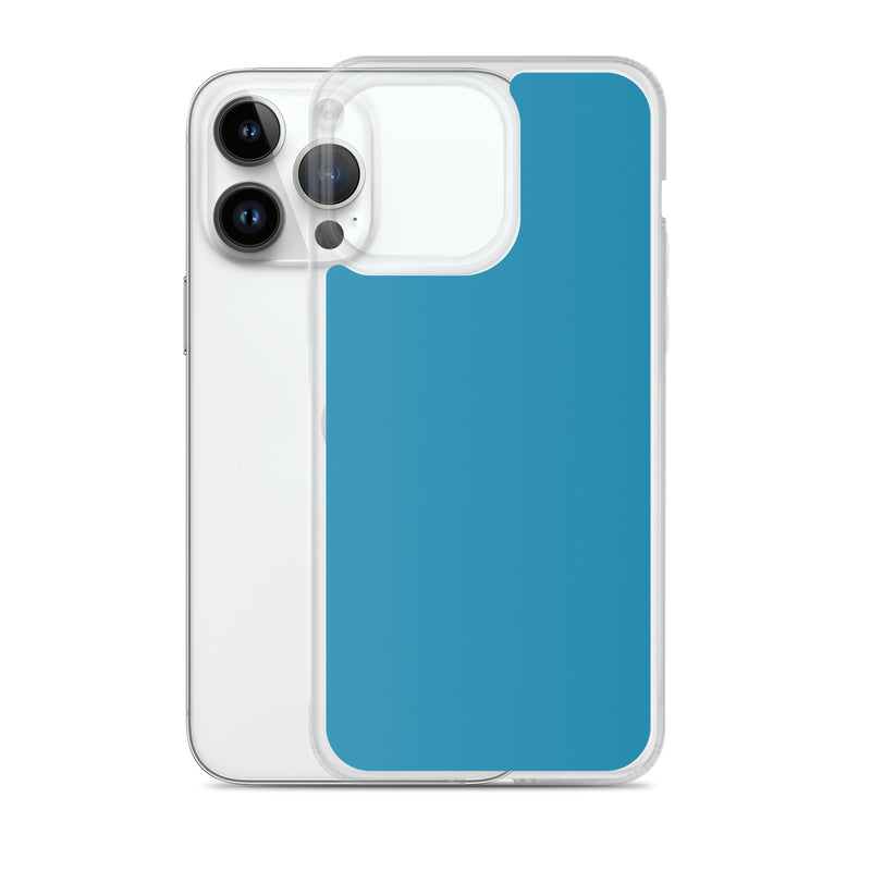 Load image into Gallery viewer, Plain Color Pelurous Blue iPhone Case Clear Bump Resistant CREATIVETECH
