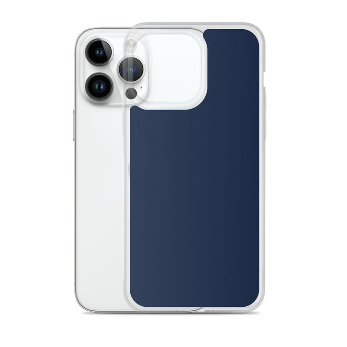 Navy Blue iPhone Clear Thin Case Plain Color CREATIVETECH