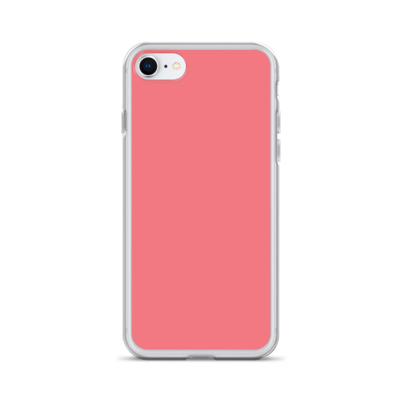 Load image into Gallery viewer, Plain Color Flory Red Pink iPhone Case Clear Bump Resistant Flexible CREATIVETECH
