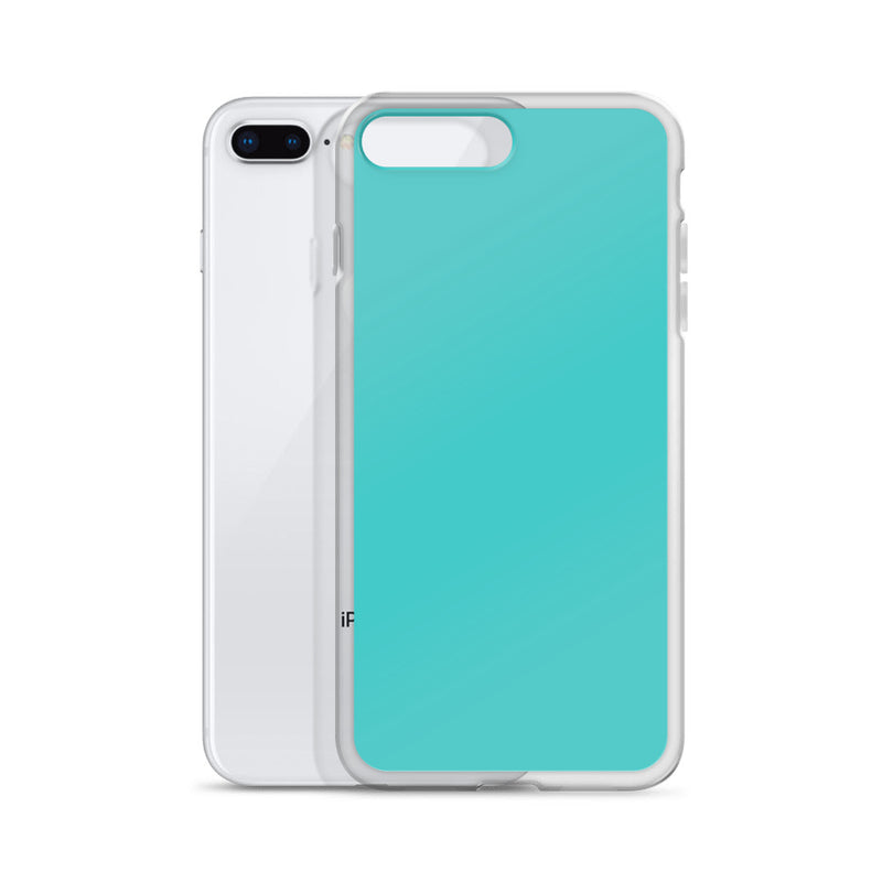 Load image into Gallery viewer, Plain Color Turquoise Blue iPhone Case Clear Bump Resistant CREATIVETECH

