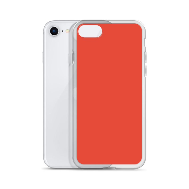 Load image into Gallery viewer, Plain Color Orange Red iPhone Case Clear Bump Resistant Flexible CREATIVETECH
