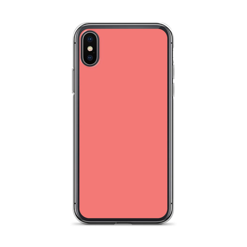 Load image into Gallery viewer, Plain Color Salmon Pink iPhone Case Clear Bump Resistant Flexible CREATIVETECH
