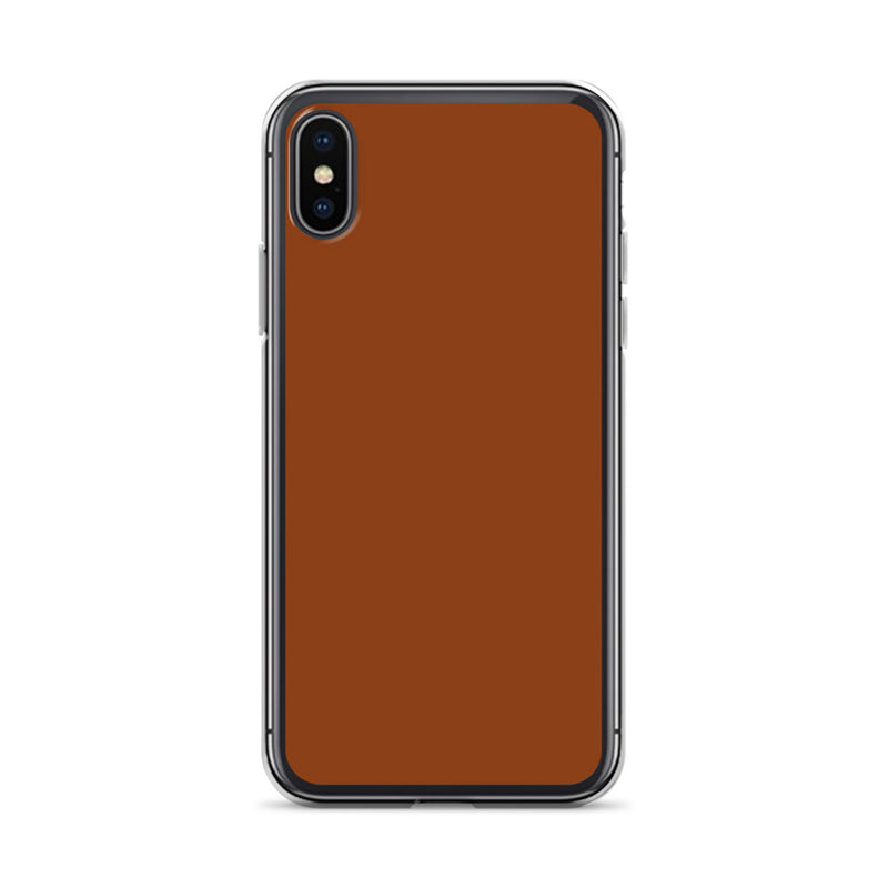 Load image into Gallery viewer, Plain Color Saddle Brown iPhone Case Clear Bump Resistant Flexible CREATIVETECH
