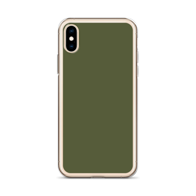 Load image into Gallery viewer, Plain Color Saratoga Green iPhone Case Clear Bump Resistant CREATIVETECH
