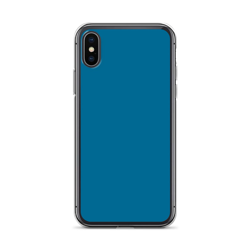 Load image into Gallery viewer, Plain Color Cerulean Blue iPhone Case Clear Bump Resistant CREATIVETECH
