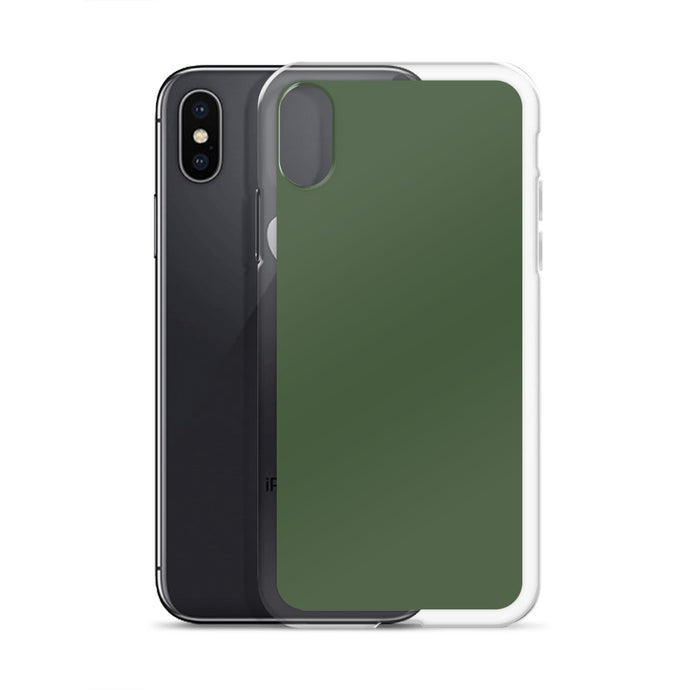 Plain Color Deep Sage iPhone Case Clear Bump Resistant CREATIVETECH