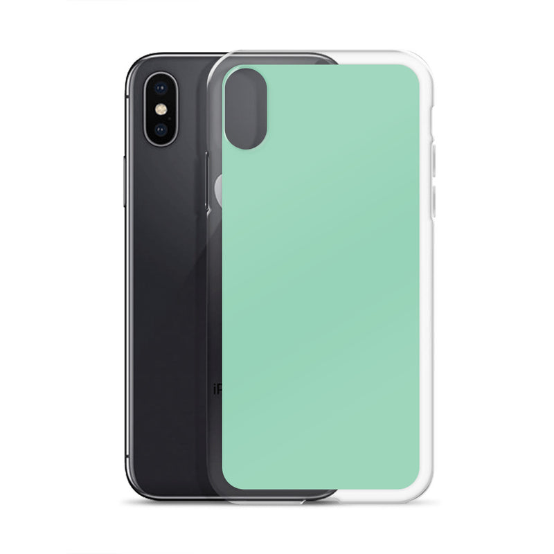 Load image into Gallery viewer, Plain Color Vista Blue Green iPhone Case Clear Bump Resistant CREATIVETECH
