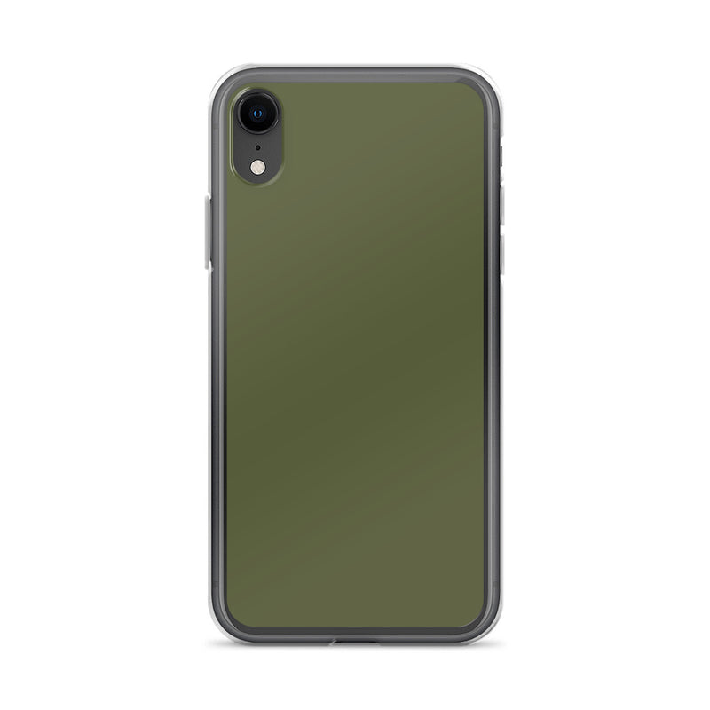 Load image into Gallery viewer, Plain Color Saratoga Green iPhone Case Clear Bump Resistant CREATIVETECH
