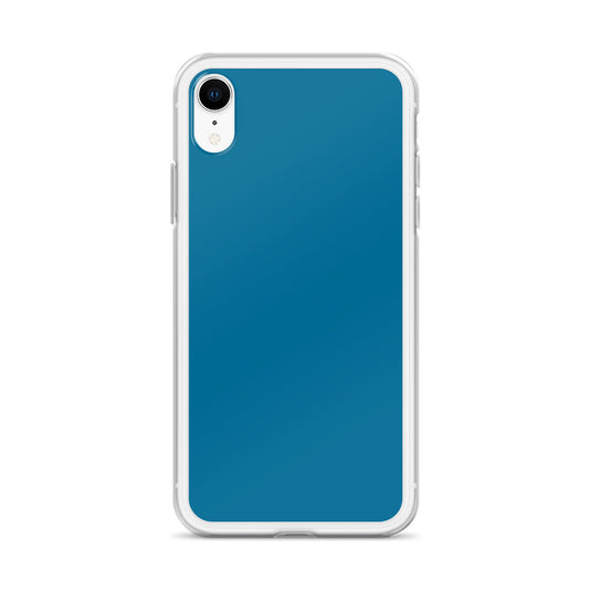 Plain Color Cerulean Blue iPhone Case Clear Bump Resistant CREATIVETECH
