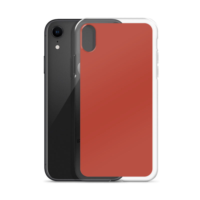 Load image into Gallery viewer, Plain Color Medium Carmine Red iPhone Case Clear Bump Resistant Flexible CREATIVETECH
