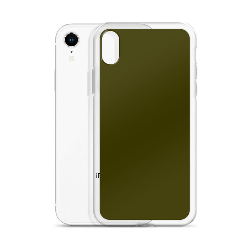 Load image into Gallery viewer, Plain Color Karaka Tabacco Green iPhone Case Clear Bump Resistant CREATIVETECH
