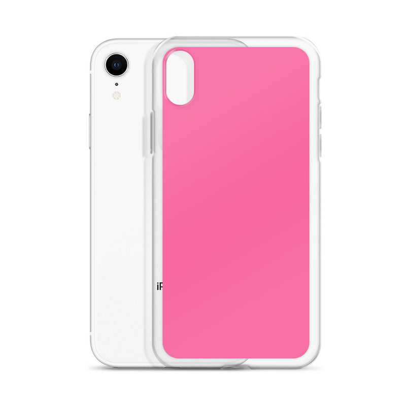 Load image into Gallery viewer, Brilliant Rose Pink iPhone Clear Thin Case Plain Color CREATIVETECH
