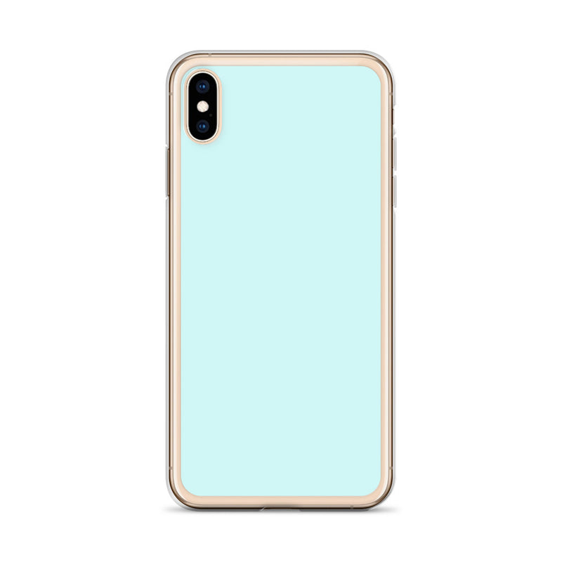 Load image into Gallery viewer, Plain Color Light Cyan Blue iPhone Case Clear Bump Resistant CREATIVETECH
