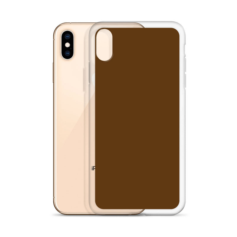 Load image into Gallery viewer, Plain Color Brown iPhone Case Clear Bump Resistant Flexible CREATIVETECH
