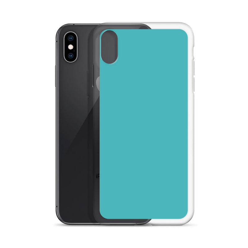 Load image into Gallery viewer, Plain Color Viking Blue iPhone Case Clear Bump Resistant CREATIVETECH
