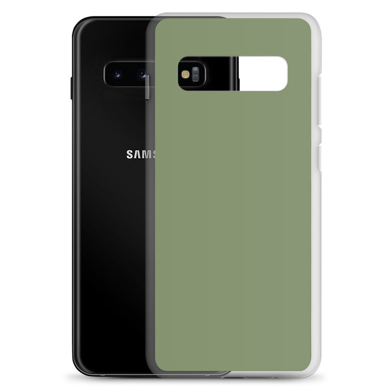 Load image into Gallery viewer, Camouflage Green Samsung Clear Thin Case Plain Color CREATIVETECH

