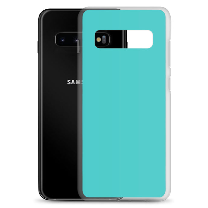 Turquoise Blue Samsung Clear Thin Case Plain Color CREATIVETECH