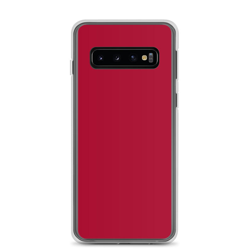 Load image into Gallery viewer, Carmine Red Samsung Clear Thin Case Plain Color CREATIVETECH
