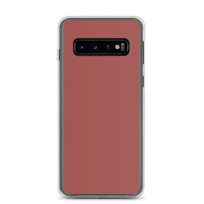 Load image into Gallery viewer, Terracotta Red Samsung Clear Thin Case Plain Color CREATIVETECH
