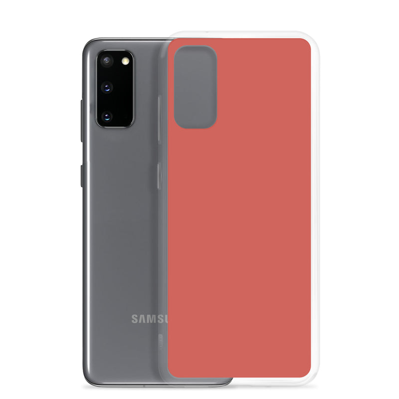 Load image into Gallery viewer, Sunglo Red Samsung Clear Thin Case Plain Color CREATIVETECH
