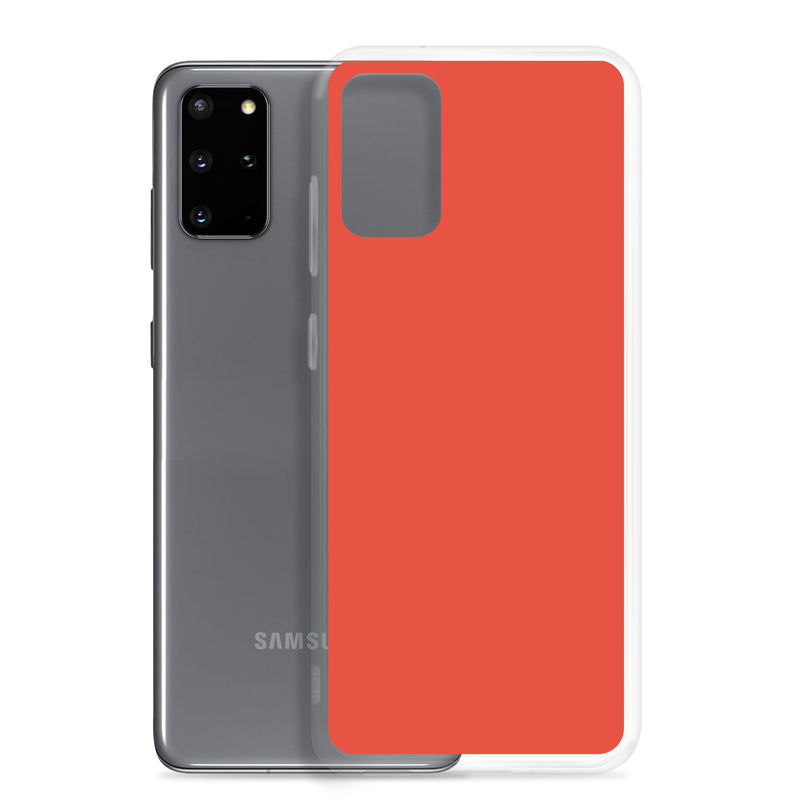 Load image into Gallery viewer, Orange Red Samsung Clear Thin Case Plain Color CREATIVETECH
