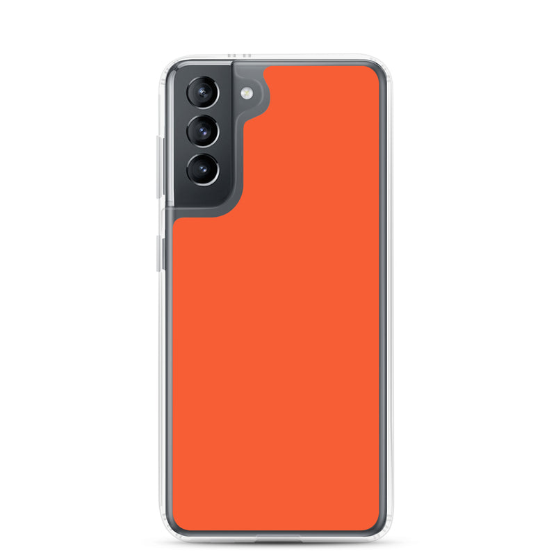 Load image into Gallery viewer, Outrageous Orange Samsung Clear Thin Case Plain Color CREATIVETECH
