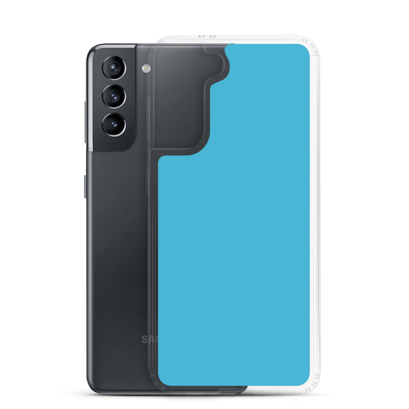 Load image into Gallery viewer, Summer Sky Blue Samsung Clear Thin Case Plain Color CREATIVETECH
