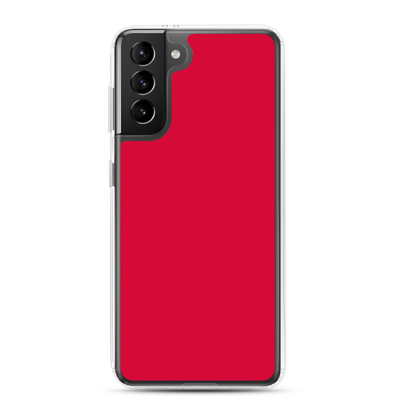Load image into Gallery viewer, Crimson Red Samsung Clear Thin Case Plain Color CREATIVETECH
