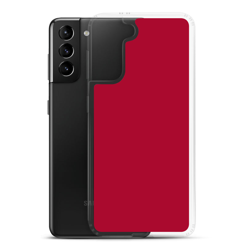 Load image into Gallery viewer, Carmine Red Samsung Clear Thin Case Plain Color CREATIVETECH

