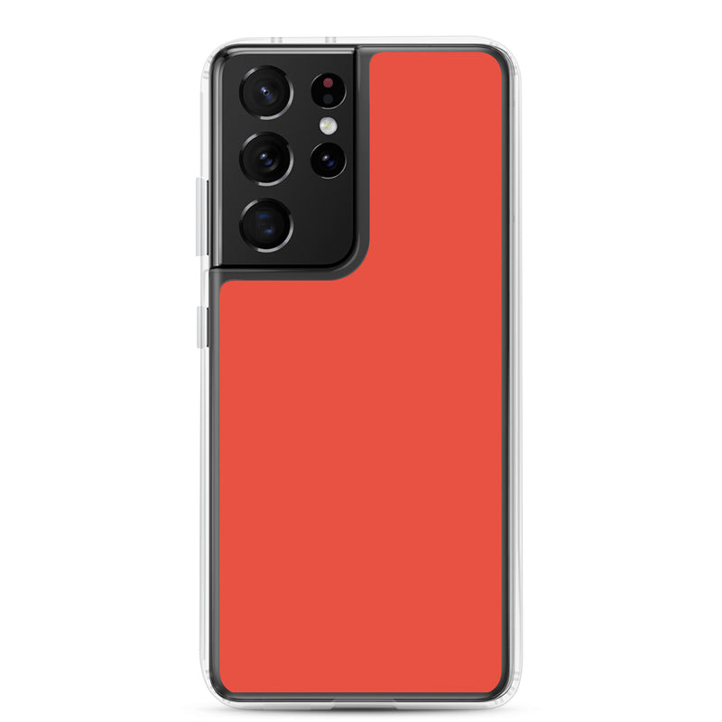 Load image into Gallery viewer, Orange Red Samsung Clear Thin Case Plain Color CREATIVETECH
