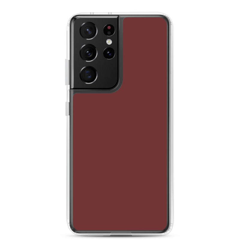 Load image into Gallery viewer, Auburn Dark Red Samsung Clear Thin Case Plain Color CREATIVETECH
