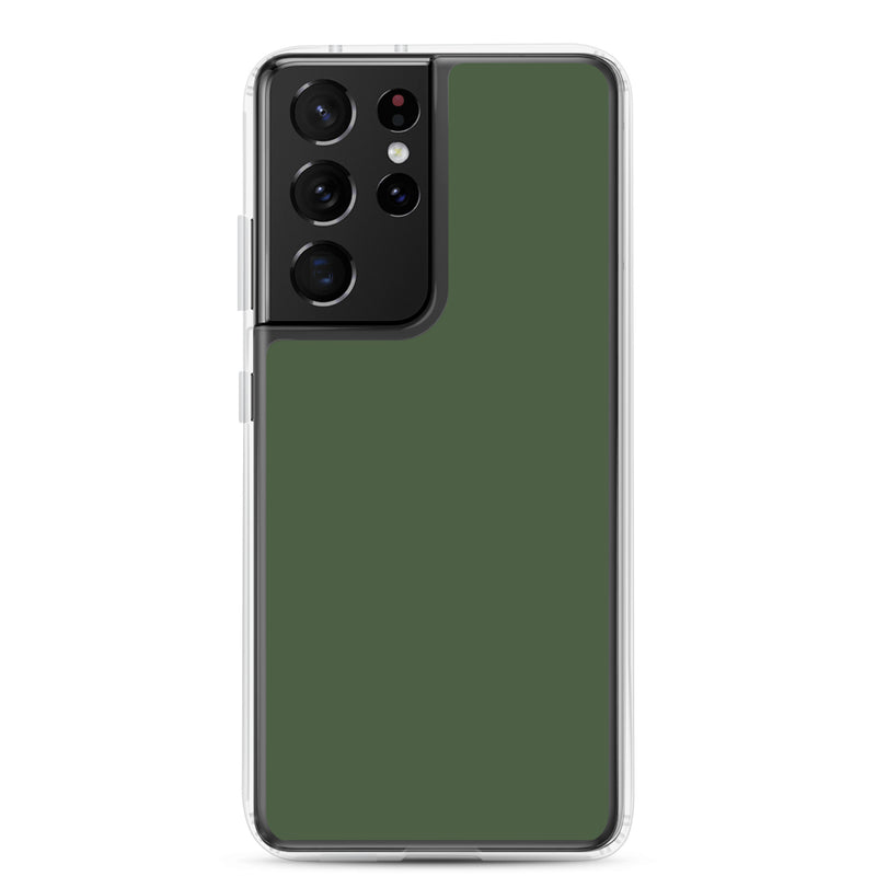Load image into Gallery viewer, Deep Sage Green Samsung Clear Thin Case Plain Color CREATIVETECH
